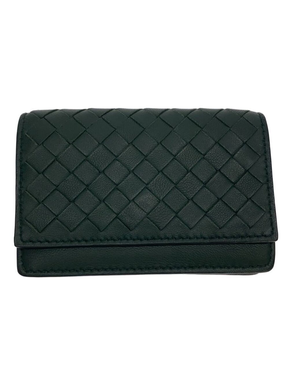 BOTTEGA VENETA Card Case Wallet Leather Green